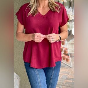 Old Navy Textured Cap
Sleeve Top-Wine